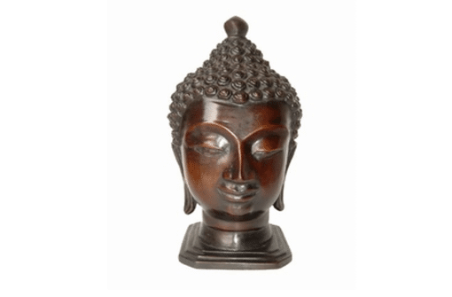 Thais Boeddha hoofd 22cm - Donker Boeddhahoofd - Huisdecoratie