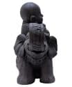 Shaolin monniken beeld – Donker grijs shaolin monnik op olifant 44 cm 6
