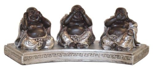 Horen zien zwijgen beeldjes Boeddha beeld op sokkel 6