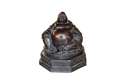 Chinees boeddha beeld - 16 cm hoog - huisdecoratie - geluksbeeldje - Boeddhabeeld - zittend bruin