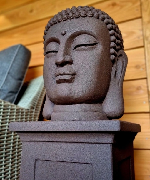 Boeddha Hoofd 42 cm - Boeddha Beeld roest kleur 5