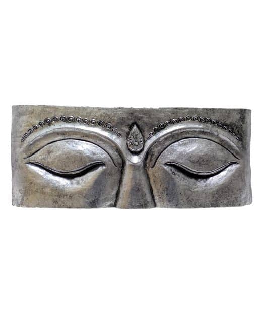 Houten decoratie paneel – Boeddha ogen zilver 60 cm