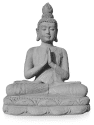 Boeddha beeld tuinbeelden voor buiten - Kwan Yin 74cm grijs