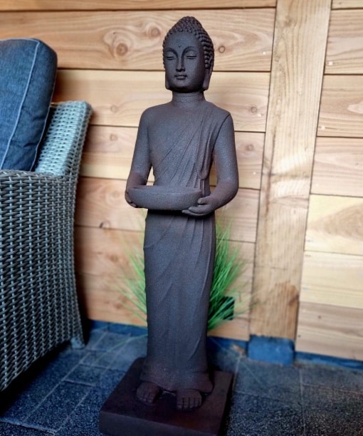 Boeddha beeld staand 1 meter limited roestkleur 2