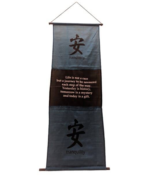 Tekst op doek kalmte – Banner 135 cm met tranquility quote