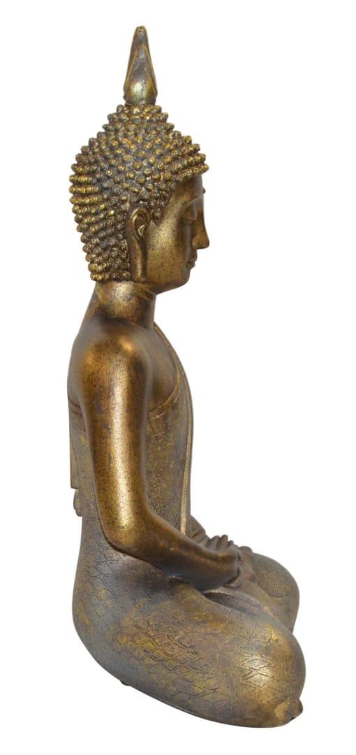 Thaise Boeddha beeld bronskleurig boeddhabeeld 42cm 3