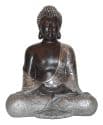 Boeddha beeld Japans Boeddhabeeld zilver kleur Boeddha 30cm hoog