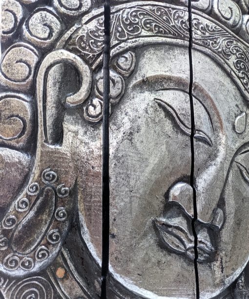 Houten decoratie panelen – boeddha hoofd schilderij 50 cm 4