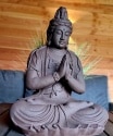 Boeddha beeld Kwan Yin mediterend 60cm