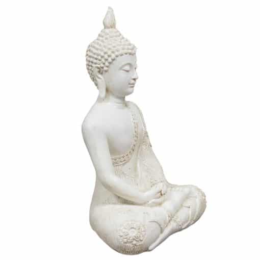 Boeddha beeld - Thaise Meditatie Boeddhabeeld wit 29cm 2