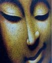 Schilderij wanddecoratie boeddha hoofd – schilderijen op canvas boeddha 60 cm goud 5