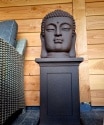 Boeddha Hoofd 42 cm - Boeddha Beeld roest kleur 6