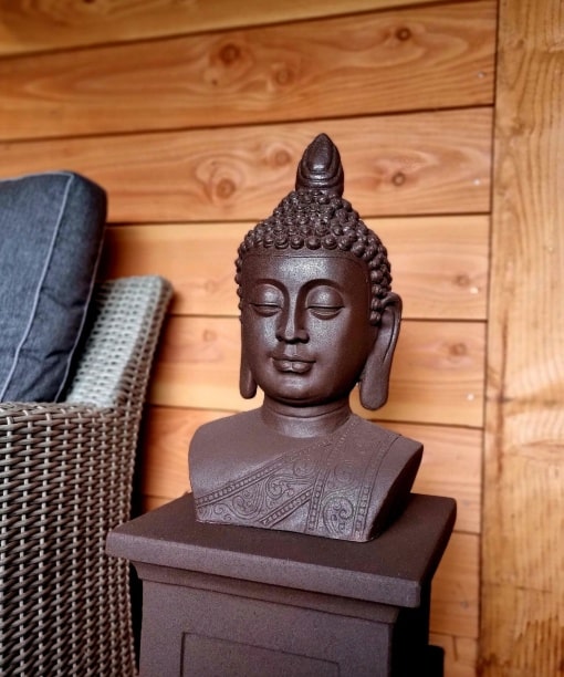 Thais Boeddha Hoofd 46 cm - Boeddha Beeld roest kleur 4