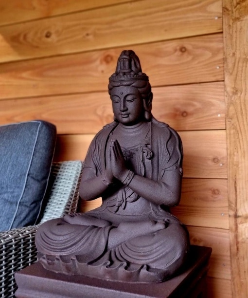 Boeddha beeld Kwan Yin mediterend 60cm 6