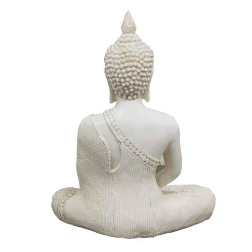 Boeddha beeld - Thaise Meditatie Boeddhabeeld wit 29cm 3