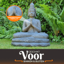 XL Boeddha Kwan Yin Tuinbeelden voor Buiten – Quan Yin beeld – Genade - Groot Donker Grijs Tuinbeeld - 74cm 5