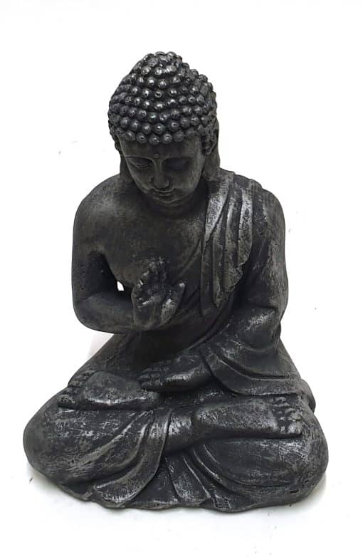 Zittende meditatie Boeddha zilver 30cm 3