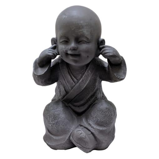 Monniken horen zien zwijgen beeldjes grijs 29 cm – Boeddha beeld 5