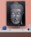 Schilderij wanddecoratie boeddha hoofd – schilderijen op canvas boeddha 80 cm grijs 5