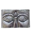 Houten decoratie paneel – Boeddha ogen zilver 40 cm