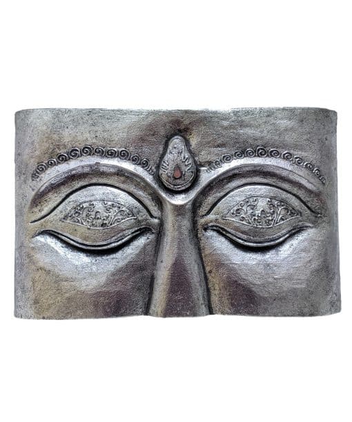 Houten decoratie paneel – Boeddha ogen zilver 40 cm