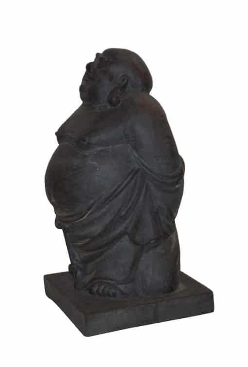 Boeddha beeld staand – happy boeddhabeeld 44 cm donkergrijs 3