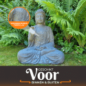 Boeddha Tuinbeelden voor Buiten – Boeddha beeld – Groot Donker Grijs Tuinbeeld – 63cm 5
