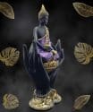 Thaise Boeddha Zittend in Handen zwart-paars 15.5cm 2