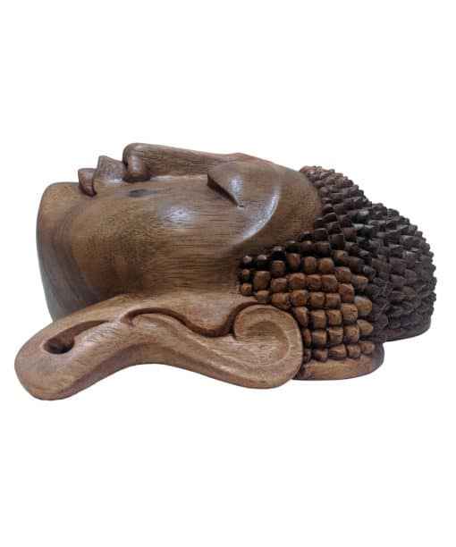 Handgemaakt Boeddhabeeld uit Bali – Boeddha hoofd uit tropisch hout 30 cm 3