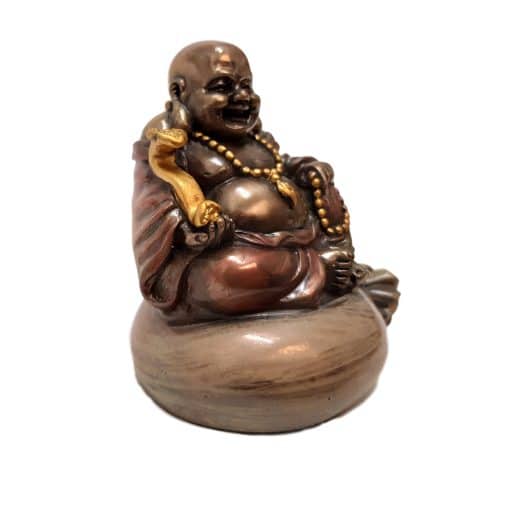 Happy Boeddha Beeld op Goudzak 8 cm Boeddhabeeld 4