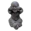 Monniken horen zien zwijgen beeldjes grijs 29 cm – Boeddha beeld 4