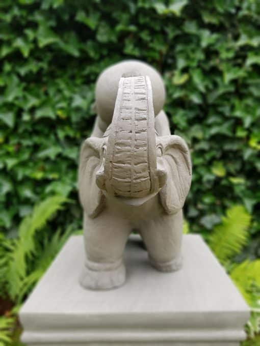 Shaolin monnik op olifant grijs - Boeddhabeeld 44 cm 8