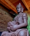 Boeddha beeld Kwan Yin met bak 66cm 3