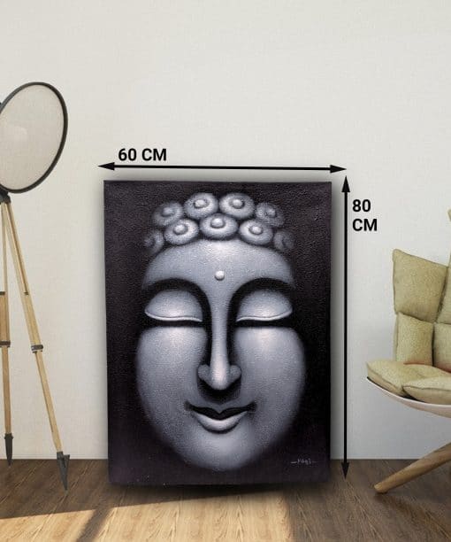 Schilderij wanddecoratie boeddha hoofd – schilderijen op canvas boeddha 80 cm 5