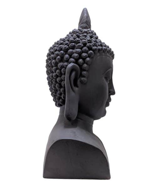 Thais Boeddha Hoofd 46 cm - Boeddha Beeld donkergrijs 3