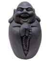 Boeddha beeld staand lachend – happy dikbuik boeddhabeeld donker grijs 46cm 3