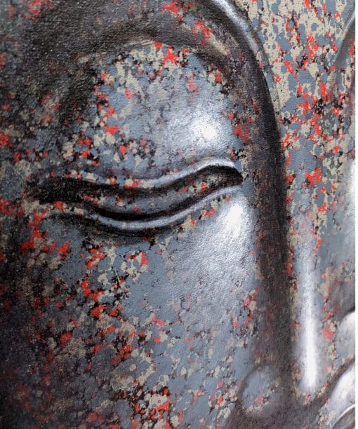 Schilderij wanddecoratie boeddha hoofd – schilderijen op canvas boeddha 80 cm gekleurd 3