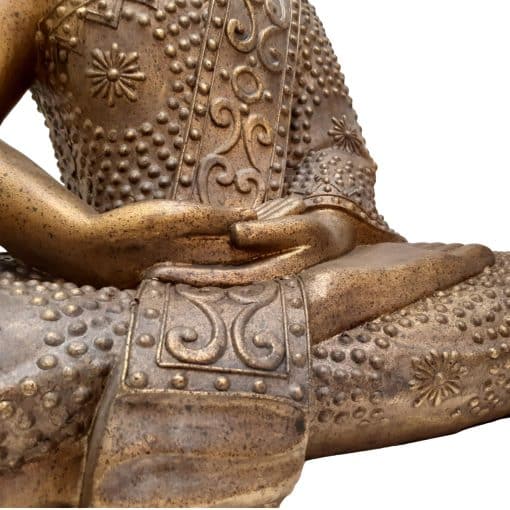 Bronskleurig Boeddhabeeld 57 cm - Boeddha Beeld zittend 2