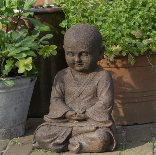 Boeddha beeld mediterende Shaolin 42cm limited Boeddhabeeld roestkleur 8