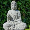 Boeddha Tuinbeelden voor Buiten - Boeddha beeld – Bewustzijn - Groot Grijs Tuinbeeld - 63cm