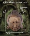 Handgemaakt Boeddhabeeld uit Bali – Boeddha hoofd uit tropisch hout 30 cm 5
