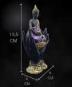 Thaise Boeddha Zittend in Handen zwart-paars 15.5cm 5