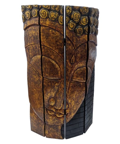 Houten decoratie panelen – boeddha hoofd schilderij 97 cm 3
