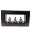 Boeddhabeelden in lijst – 3 Boeddha meditatie brons 28 cm |Inspiring Minds 2