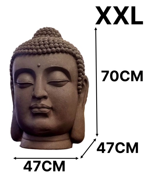 Boeddha hoofd groot XXL 70cm als tuinbeeld 7