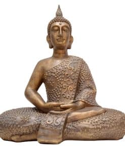 Bronskleurig Boeddhabeeld 57 cm - Boeddha Beeld zittend