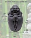 Boeddha beeld staand lachend – happy dikbuik boeddhabeeld donker grijs 46cm 5