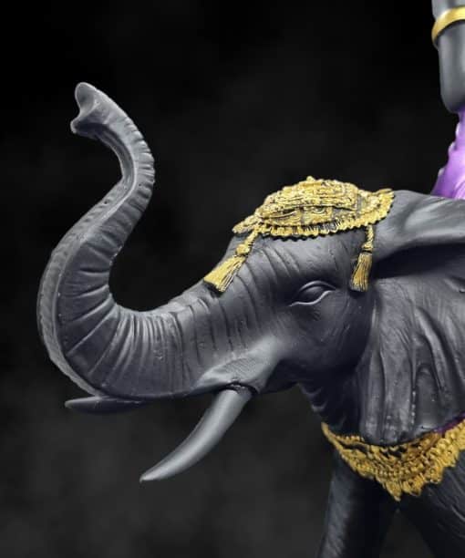 Groot olifant beeld met Boeddha op rug 38cm 8