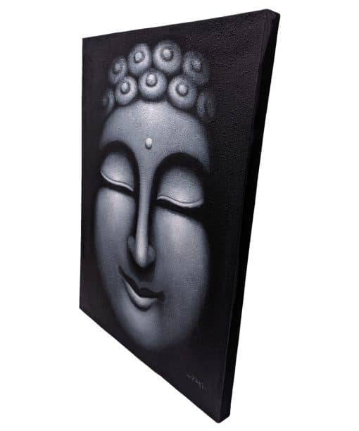 Schilderij wanddecoratie boeddha hoofd – schilderijen op canvas boeddha 80 cm 4