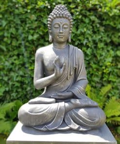 Boeddha beeld - Tuinbeeld Boeddha beeld Groot Antiek Zilver 73cm